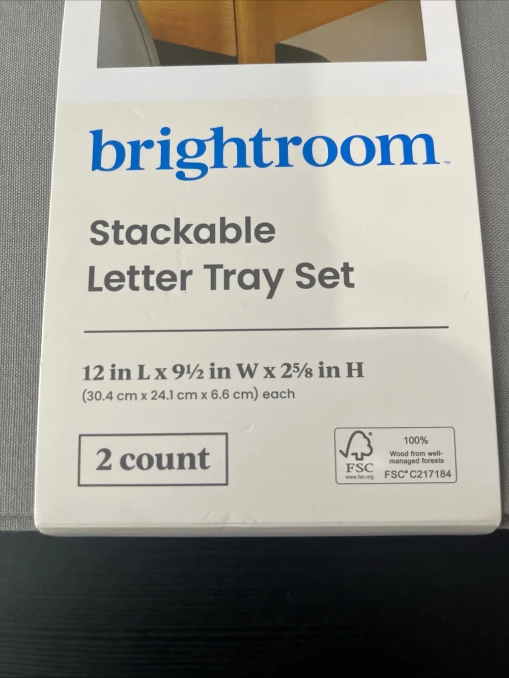 brightroom Stackable Letter Tray Set - Light Gray (2 Pack)
